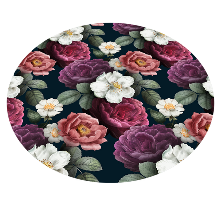 Graceful Botanical Composition floral rug - TenStickers