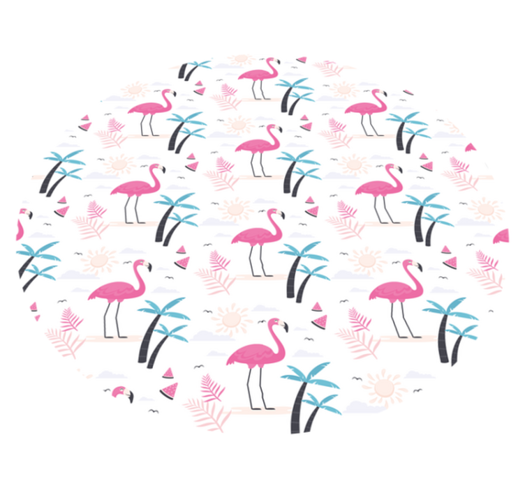 Flamingo tropical scene teenage bedroom rug - TenStickers
