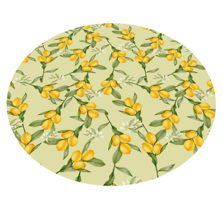 Citrus Blossom Pattern kitchen vinyl mat - TenStickers