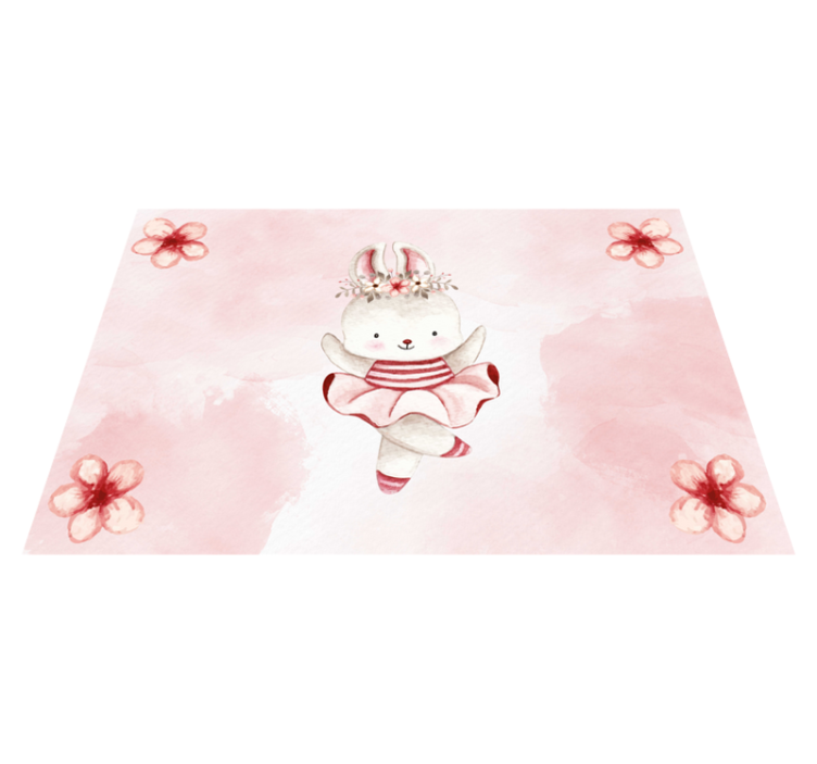 Ballet Bunny Illustration kids carpet - TenStickers