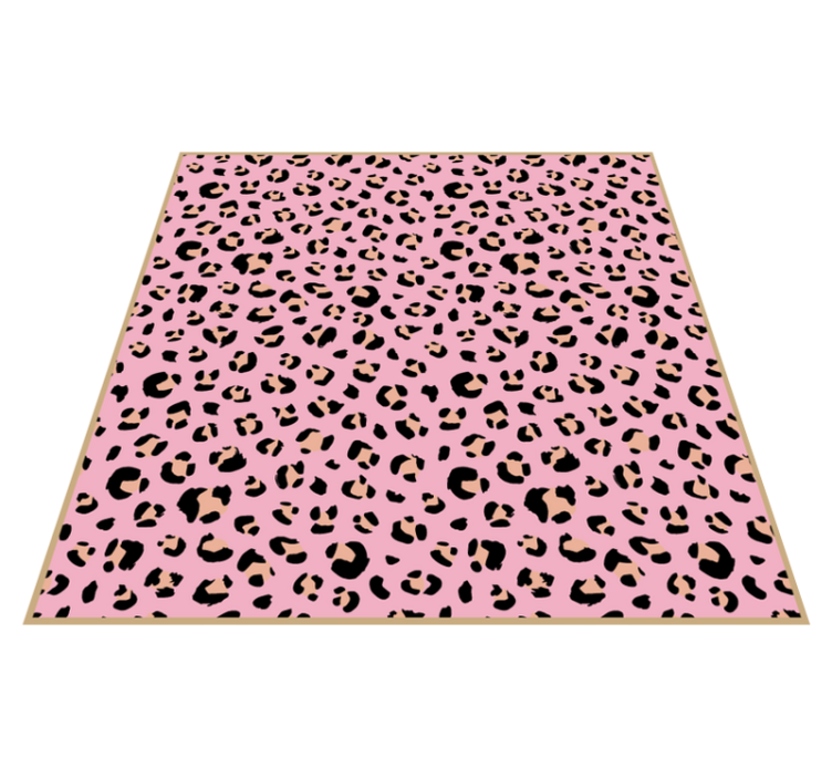 Chic pink leopard pattern animal print rug - TenStickers