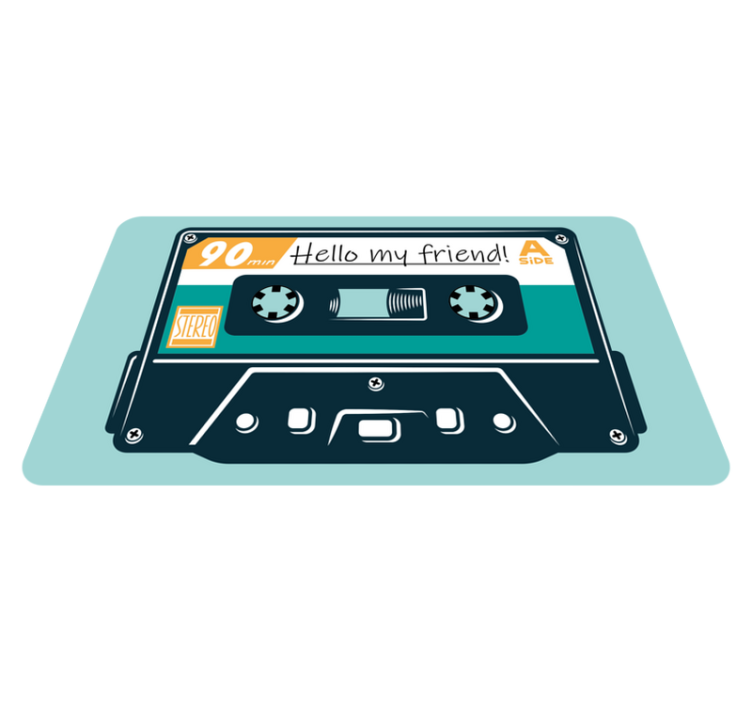 Cassette Tape Greeting custom floor mat - TenStickers