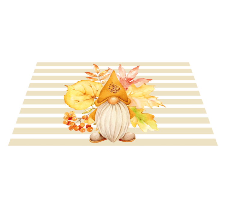 Autumn Gnome Charm stripes rug - TenStickers
