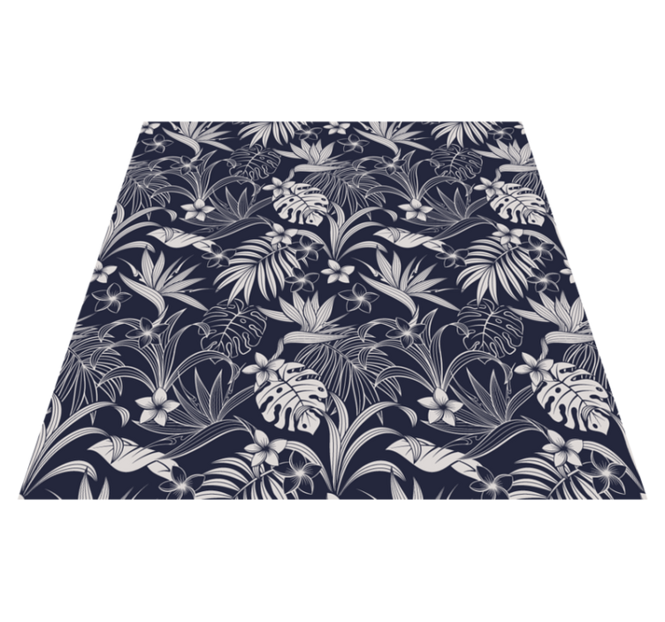 Tropical Floral Pattern nature rug - TenStickers