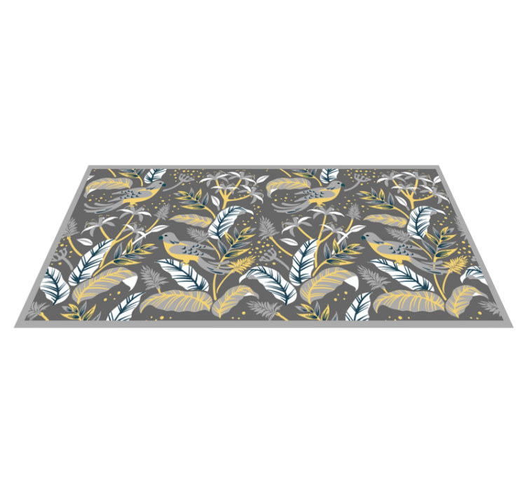 Tropical Greenery Print floral rug - TenStickers