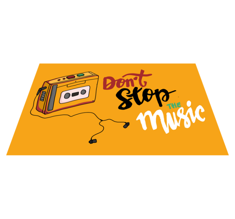 Retro Cassette Theme quote rug - TenStickers