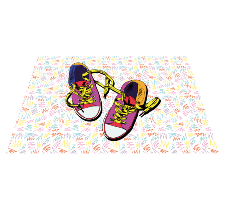 Colorful Sneaker Pattern teenage bedroom rug - TenStickers