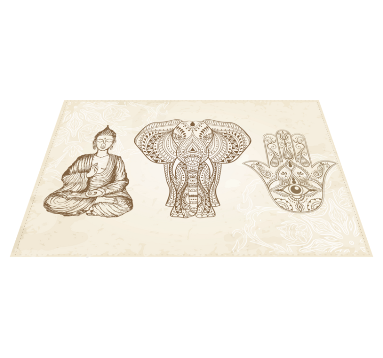 Buddha Elephant Hand mandala rug - TenStickers