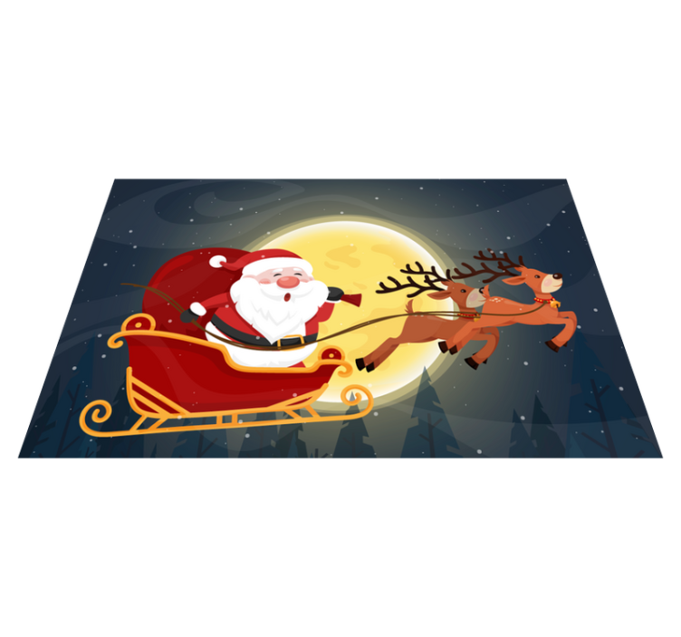 Santa Sleigh Ride christmas rug - TenStickers