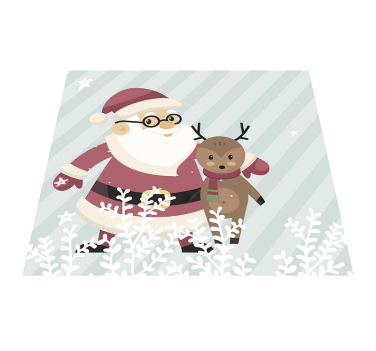 Santa and Reindeer christmas rug - TenStickers