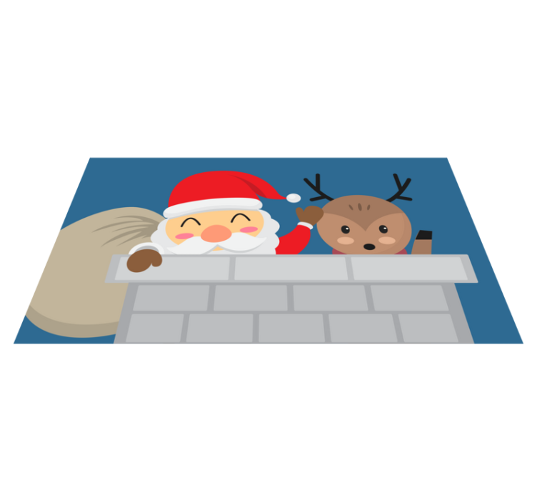 Cheerful Santa Scene christmas rug - TenStickers