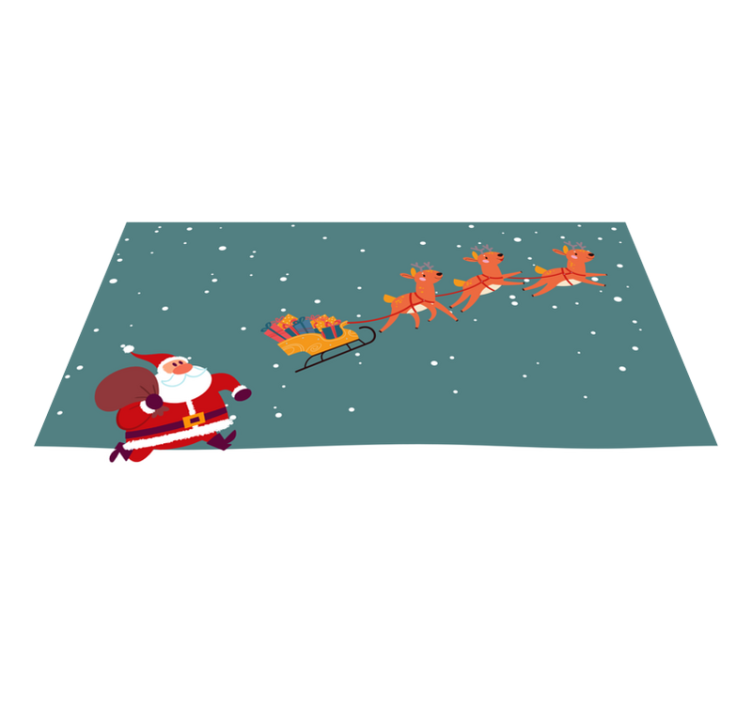 Santa's Sleigh Journey christmas rug - TenStickers