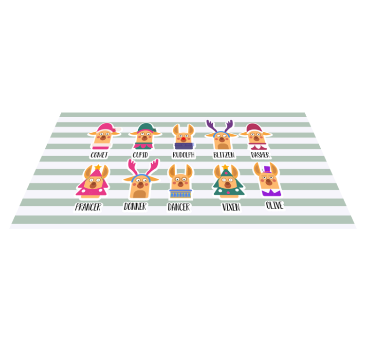 Reindeer Character Collection christmas rug - TenStickers