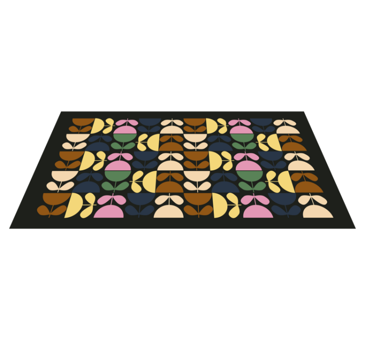 Vibrant Leaf Motifs tile carpet - TenStickers