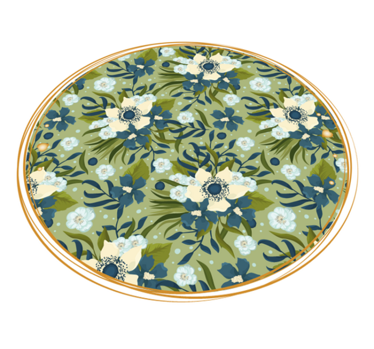 Round Flourishing Motif floral rug - TenStickers