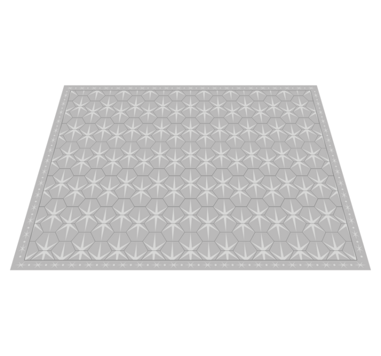 Hexagonal star pattern grey rug - TenStickers