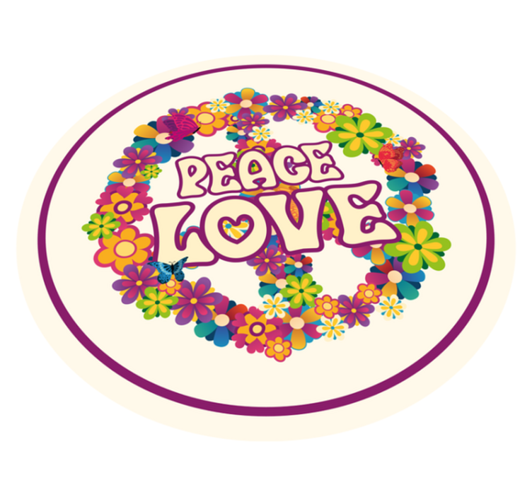 Peaceful Message floral rug - TenStickers