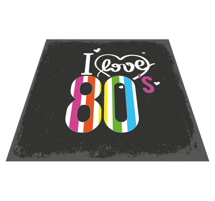 Retro 80's Love mosaic rug - TenStickers