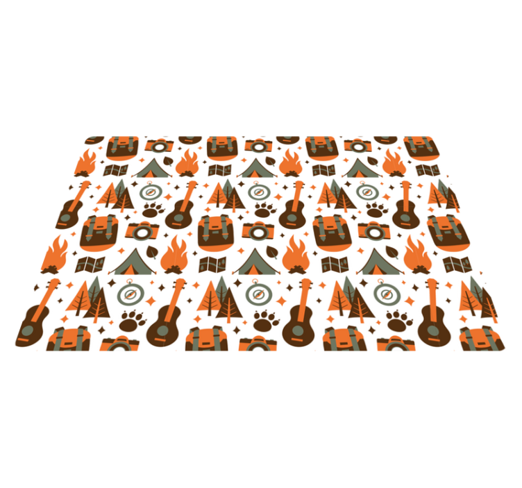 Adventure Camping Icons kids rug - TenStickers