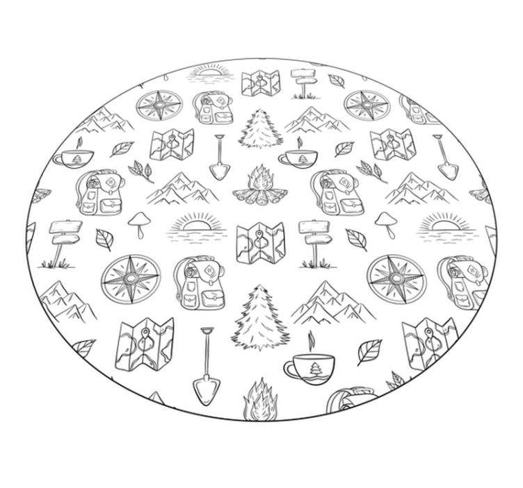 Camping Adventure Icons kids rug - TenStickers