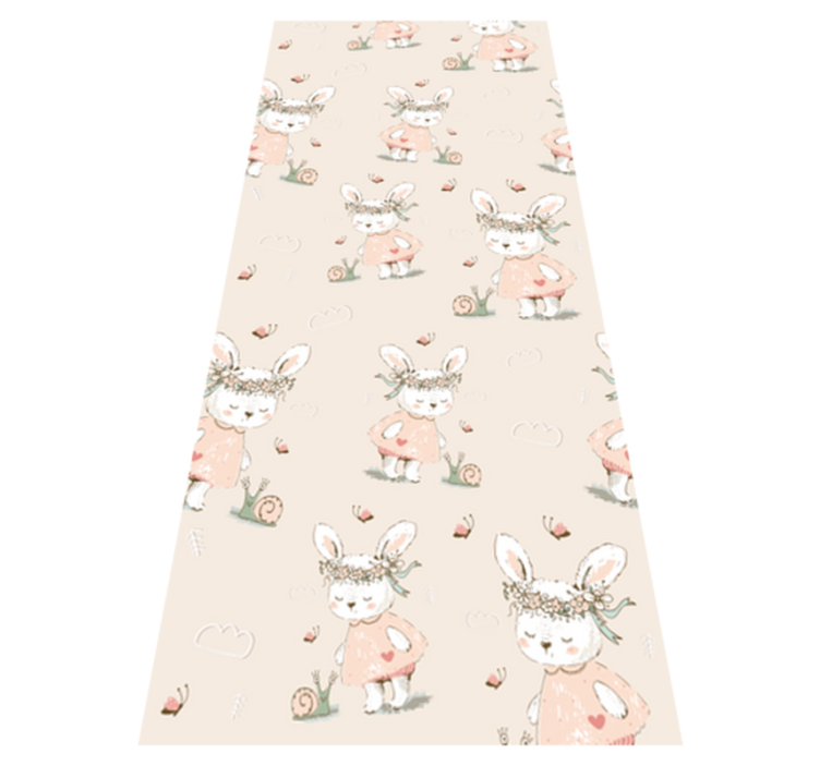 Cute Bunny Characters nursery rug - TenStickers
