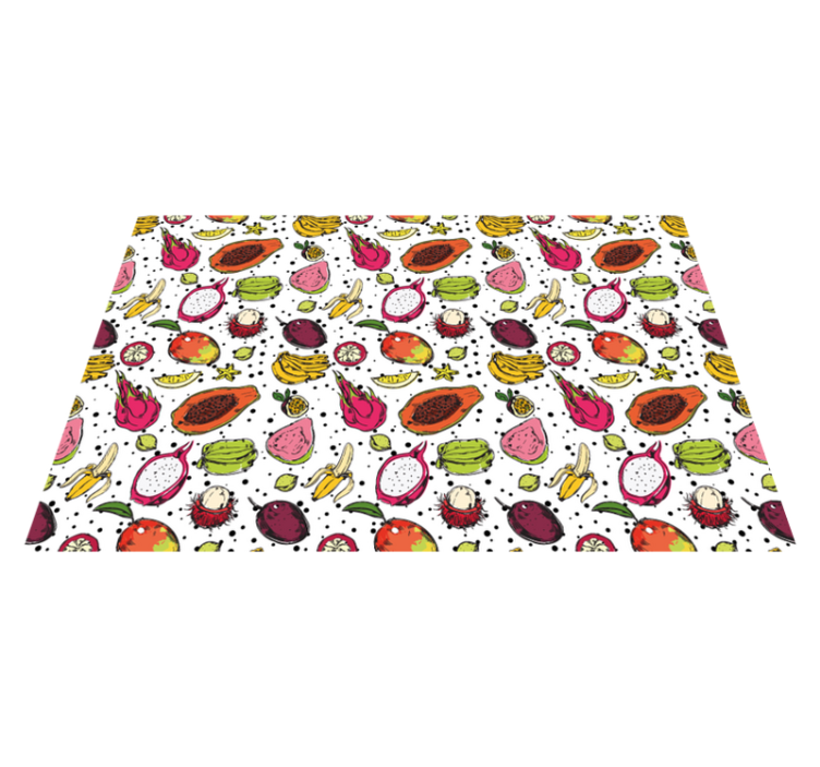 TROPICAL FRUIT PATTERN floral rug - TenStickers