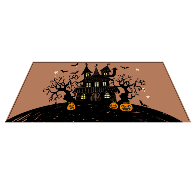 Haunted House Scene halloween rugs - TenStickers