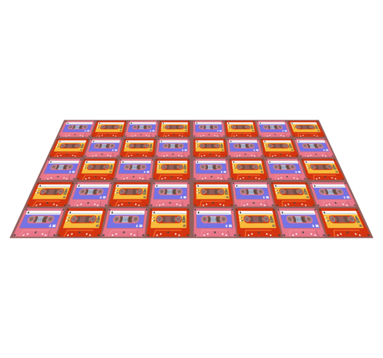 Retro cassette tapes vintage rug - TenStickers