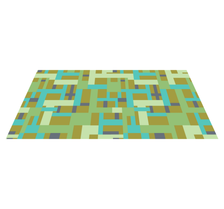 Gren colour segments geometric rug - TenStickers