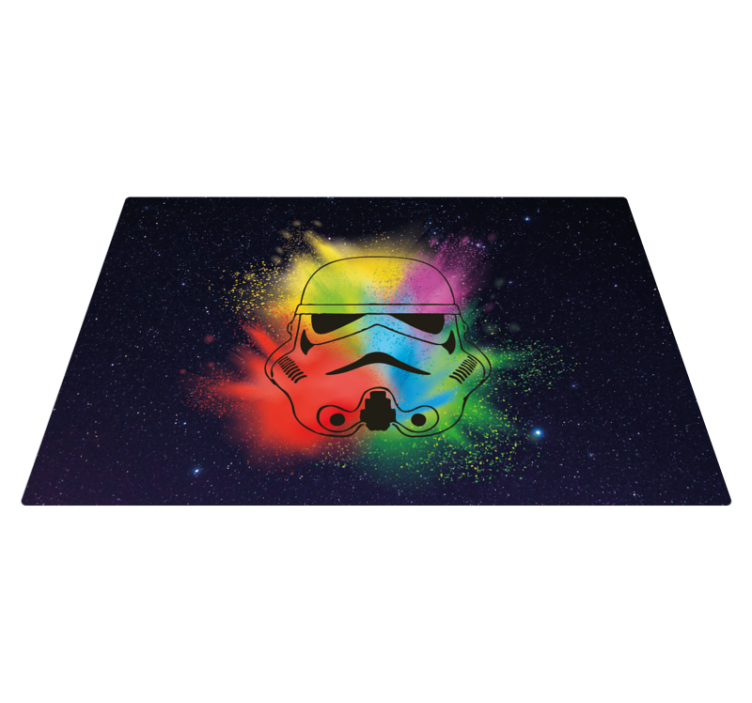 Colorful Stormtrooper Face kids rug - TenStickers