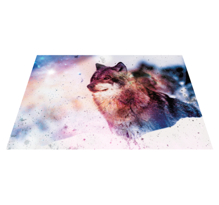 Cosmic wolf image animal mat - TenStickers