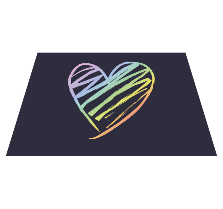 Rainbow heart teenage bedroom rug - TenStickers