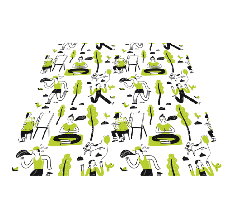 Playful Urban Scenes texture rug - TenStickers