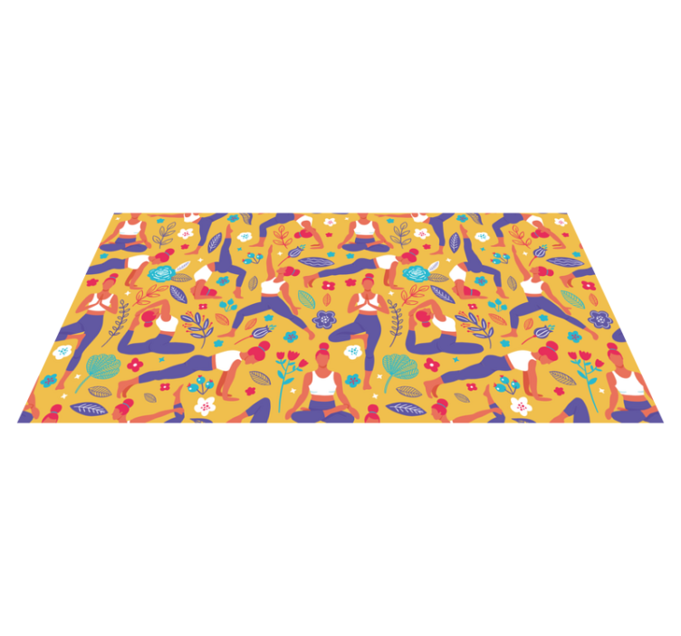 Vibrant Yoga Motifs teenage bedroom rug - TenStickers
