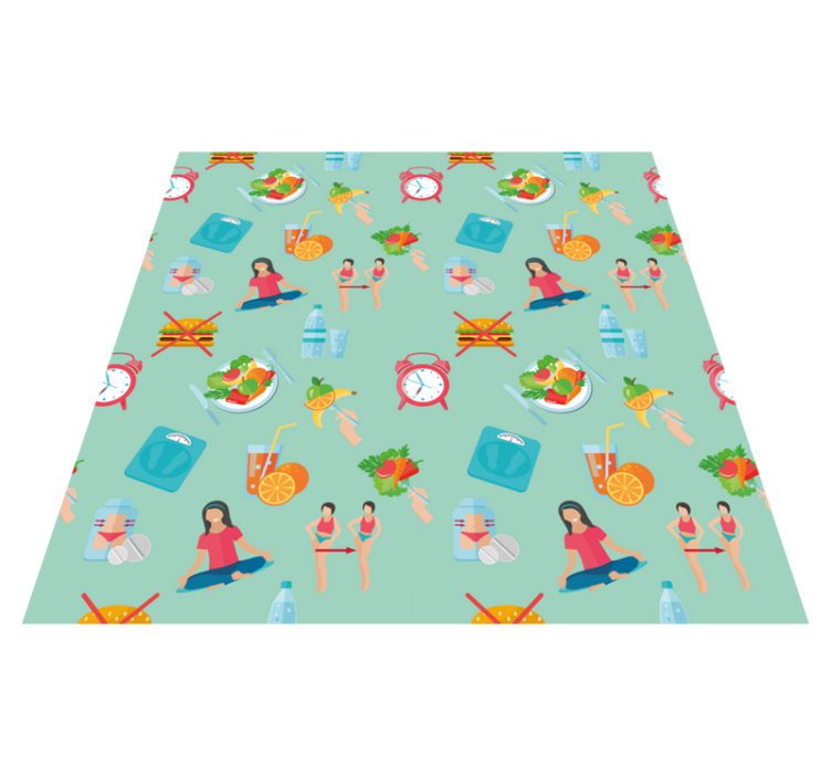 Healthy Lifestyle Icons kids rug - TenStickers