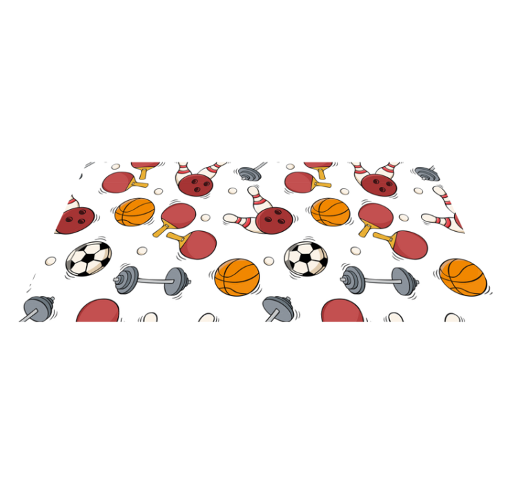 Sports Fun Elements teenage bedroom rug - TenStickers