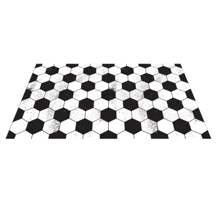 Black and white hexagonal geometric rug - TenStickers