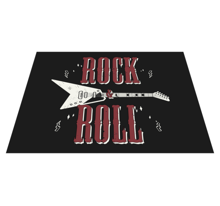 Rock roll electric guitar quote rug - TenStickers