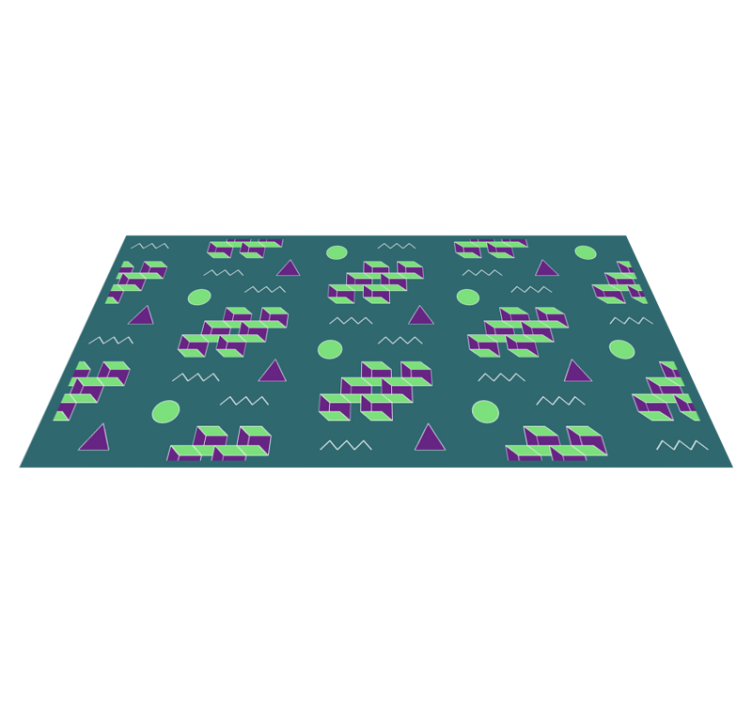 Colorful block shapes vintage rug - TenStickers