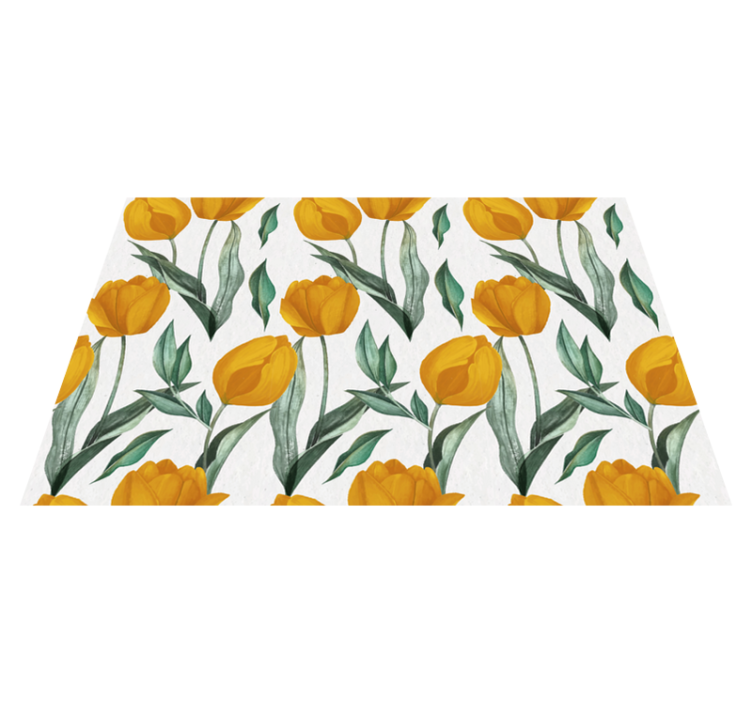 Bright Yellow Tulips floral rug - TenStickers