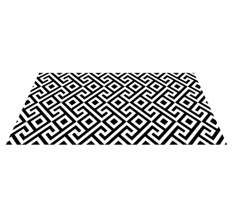 Bold black and white pattern geometric rug - TenStickers