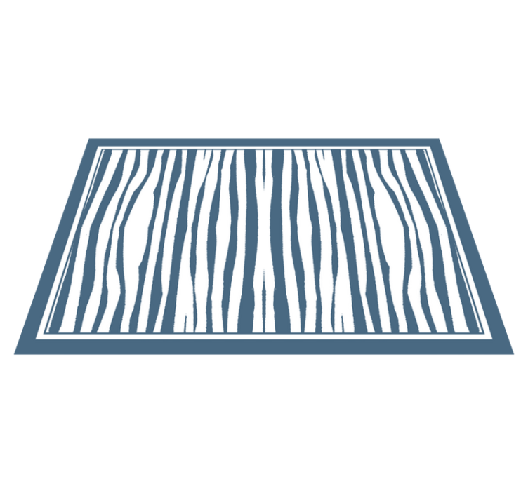 Blue zebra stripes animal print rug - TenStickers