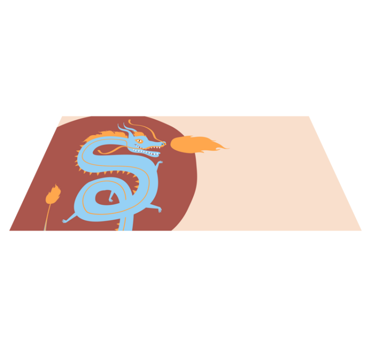 Light blue dragon animal rug - TenStickers