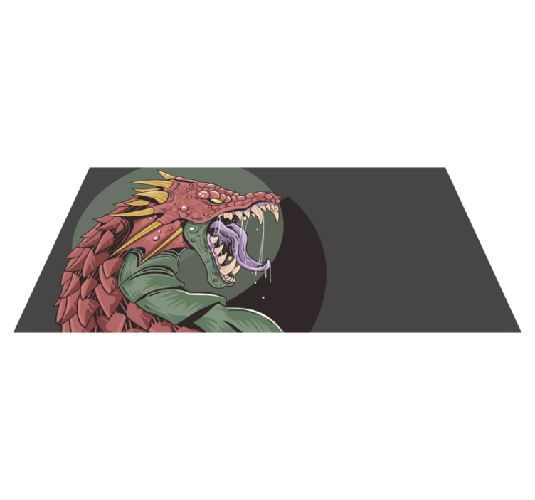 Dragon Head Illustration teenage bedroom rug - TenStickers