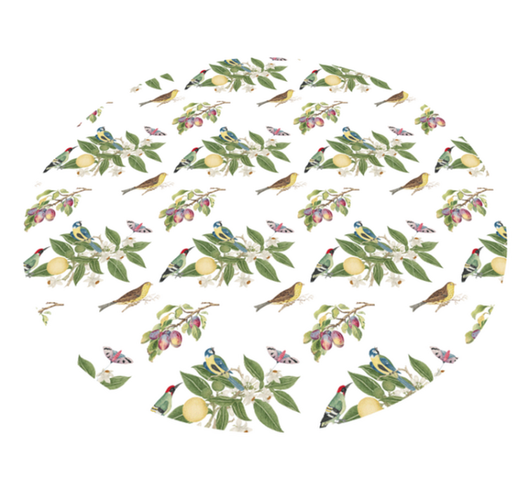 Colorful Bird Patterns circular rug - TenStickers