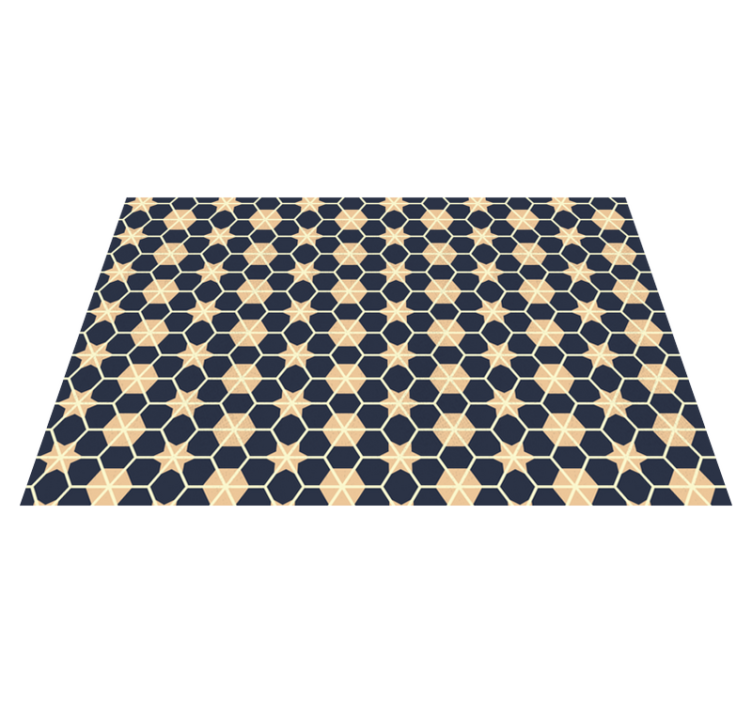 Hexagon star pattern geometric rug - TenStickers