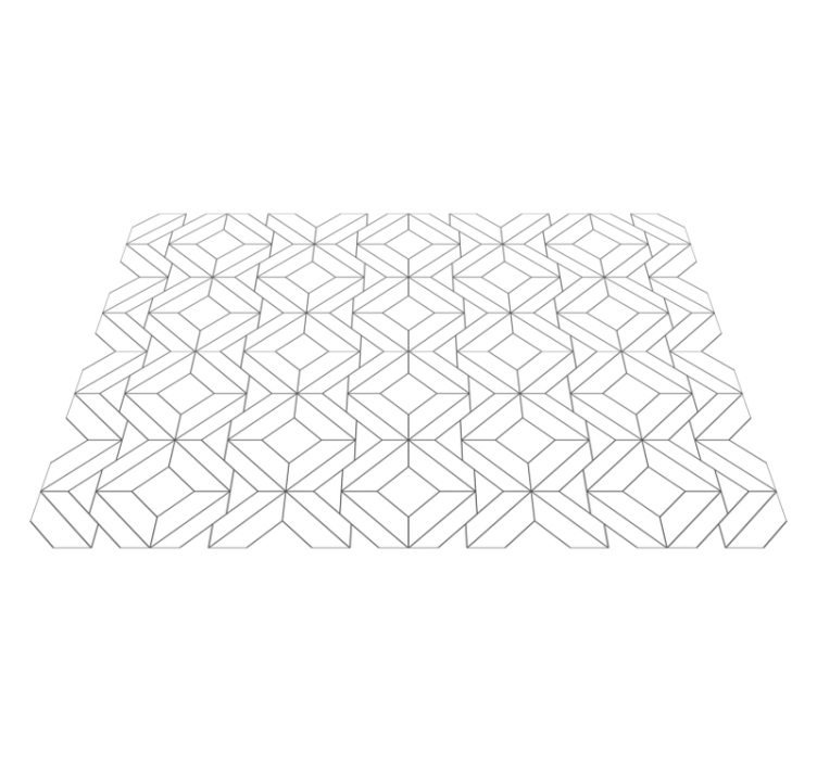 White japandi geometric pattern vinyl rug - TenStickers