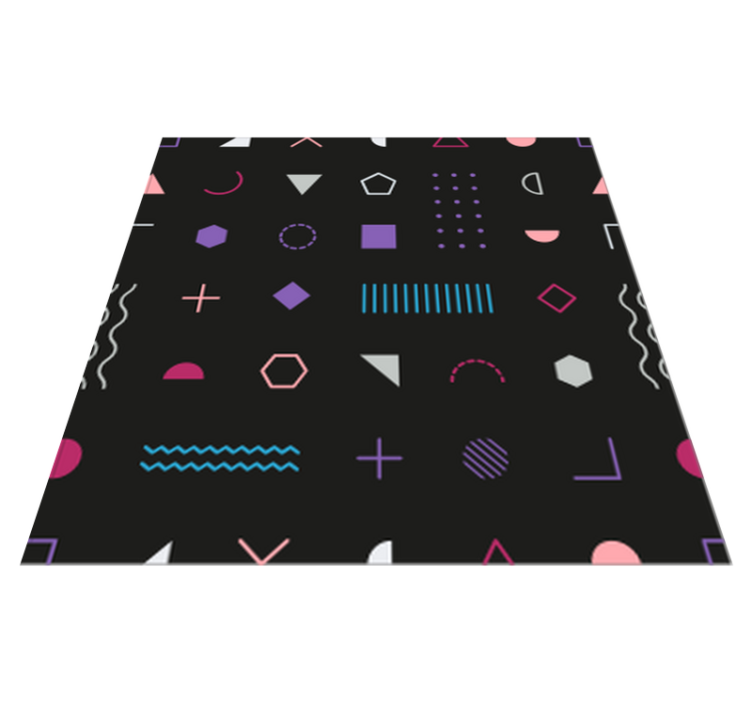 Playful Shapes Display geometric rug - TenStickers