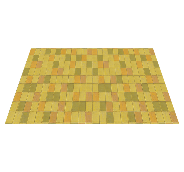 Kawaii style yellow shades tile carpet - TenStickers