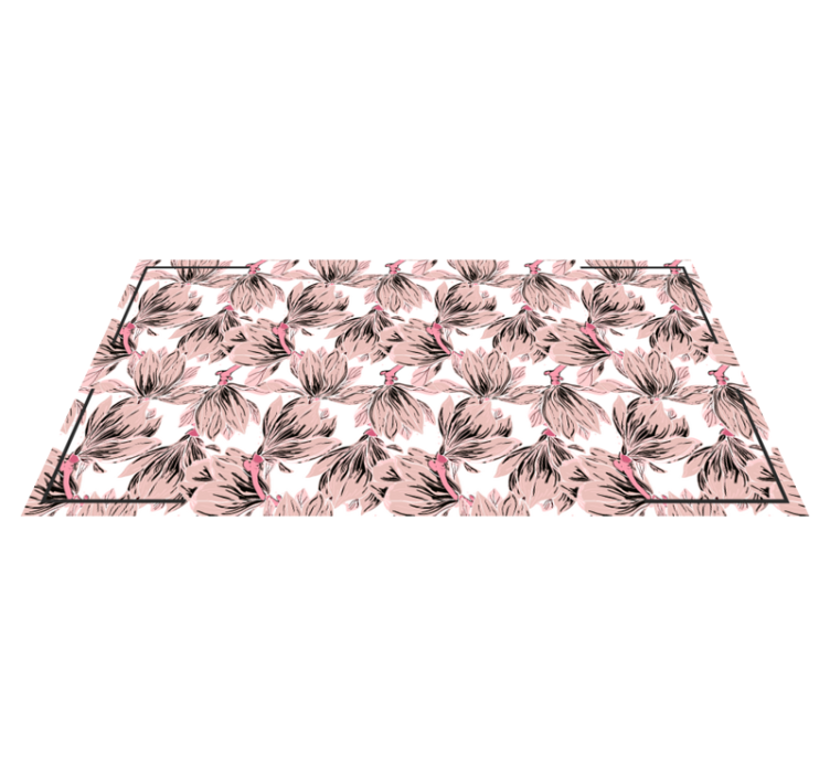 Blush Blossom Motif floral rug - TenStickers